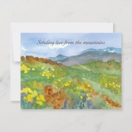 Liefde sturen vanuit de bergen Denken aan je Woest Briefkaart