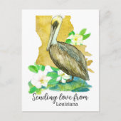 Liefde sturen vanuit Louisiana Pelican Magnolia Briefkaart (Voorkant)