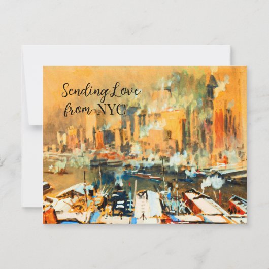 Liefde sturen vanuit NYC Manhattan Harbor Skyline (Voorkant)