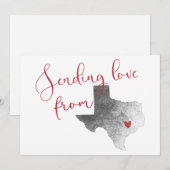 Liefde sturen vanuit Texas - Valentijnsdag Feestdagenkaart (Voorkant / Achterkant)