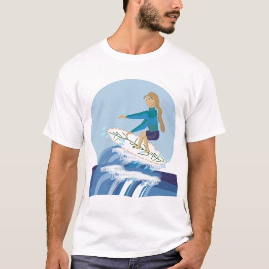 Liefde Surfen Thema Illustratie Accessoires T-shirt (Voorkant)