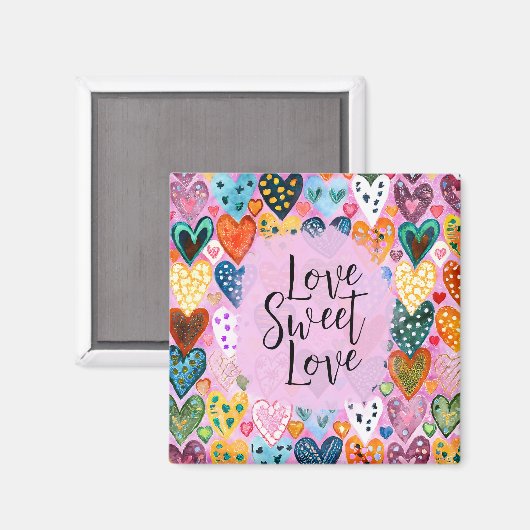 Liefde Sweet Love Valentijnsdag Harten Heldere kle Magneet (Voorkant / Achterkant)