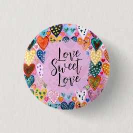 Liefde Sweet Love Valentijnsdag Harten Heldere kle Ronde Button 3,2 Cm