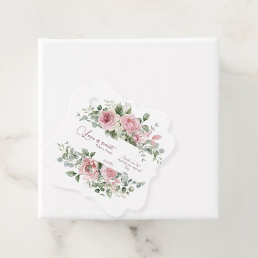 Liefde Sweet Neem een traktatie pioenrozen bruilof Bedankjes Labels (In situ)