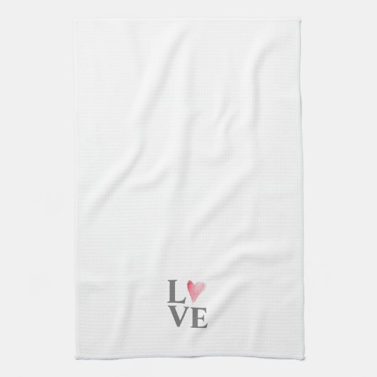 LIEFDE Sweet Pink Waterverf Hart Valentijn Art Theedoek (Verticaal)