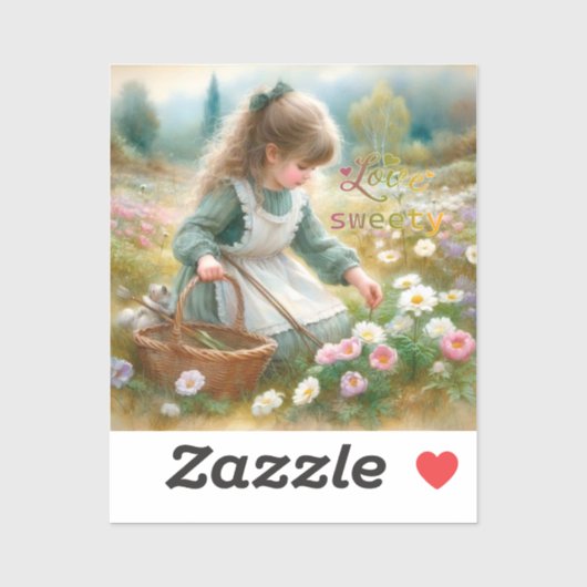liefde sweety meisje gesneden vinyl Sticker (Vel)