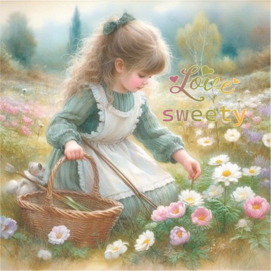 liefde sweety meisje gesneden vinyl Sticker (Voorkant)