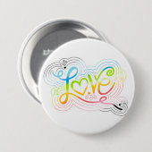 Liefde Swirl Doodle Queer Pride Vlag Lettering Ronde Button 7,6 Cm (Voorkant /achterkant)