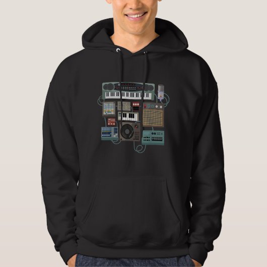 Liefde Synthesizer Liefde Drum Machine Ontwerp Ide Hoodie (Voorkant)