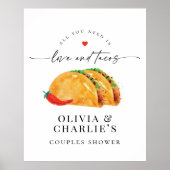 Liefde & Tacos Koppels Vrijgezellenfeest Welkomstb Poster (Voorkant)