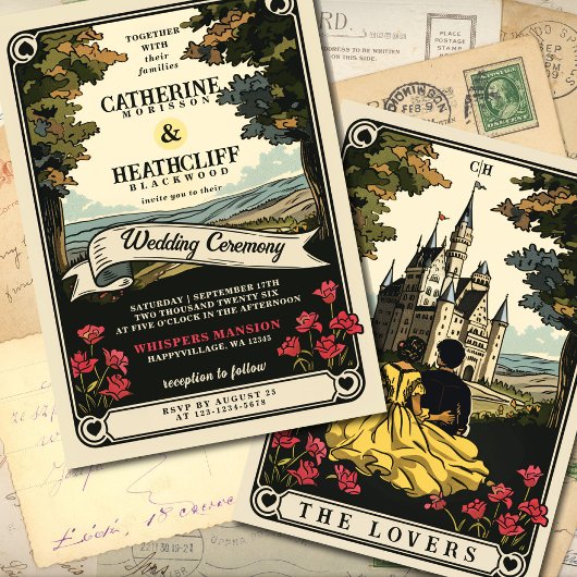  liefde | Tarot bruiloft uitnodiging