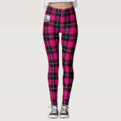 Liefde Tartan Monogram Roze ID160 Leggings (Voorkant)
