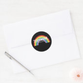 Liefde, teamwerk en al dat hippie gedoe ronde sticker (Envelop)