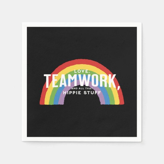 Liefde, teamwerk en al dat hippie gedoe servet (Voorkant)