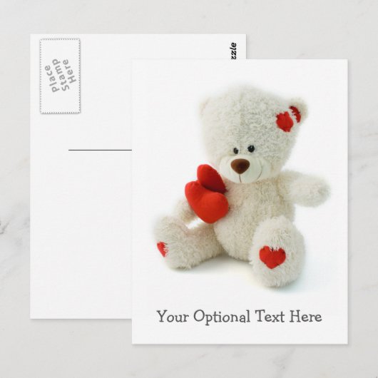 Liefde Teddy aangepaste briefkaart (Voorkant / Achterkant)