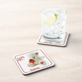 Liefde Teddy Valentijn aangepaste onderzetters (Rechterzijde)