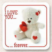 Liefde Teddy Valentijn aangepaste onderzetters (Voorkant)