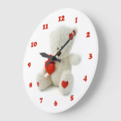 Liefde Teddy Valentijn aangepaste wandklok (Hoek)