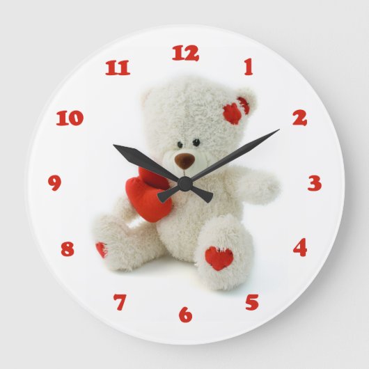 Liefde Teddy Valentijn aangepaste wandklok (Voorkant)