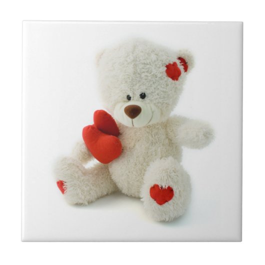Liefde Teddy Valentijn keramische tegel Tegeltje (Voorkant)