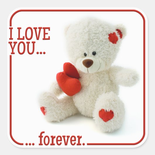 Liefde Teddy Valentijn stickers (Voorkant)