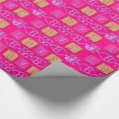 Liefde Tegel-roze-Paars-DARK PINK-Gift Wrap Papier (Hoek)