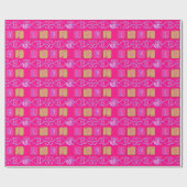 Liefde Tegel-roze-Paars-DARK PINK-Gift Wrap Papier (Vlak)