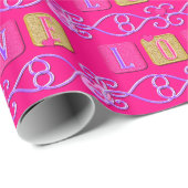 Liefde Tegel-roze-Paars-DARK PINK-Gift Wrap Papier (Rol Hoek)