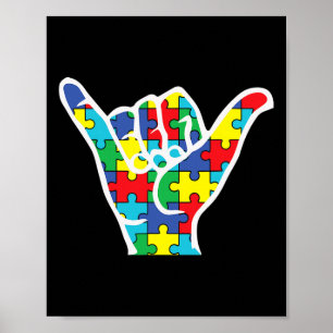 Liefde Teken Hand Autisme Bewustzijn 2022 Mama Pa Poster
