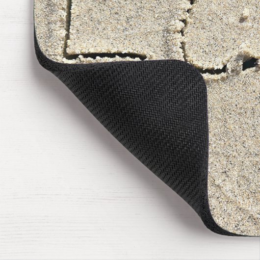 Liefde tekst in nat zand muismat (Hoek)