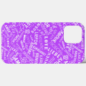 Liefde Tekst iPhone Case Multi Taal Paarse (Achterkant (horizontaal))