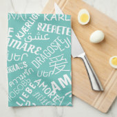 Liefde Tekst Keukenhanddoek Multi Taal (Quarter Fold)