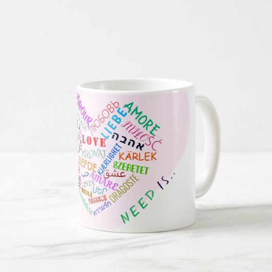 Liefde Tekst Koffie Mok Gift met Hart (Voorkant rechts)
