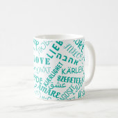 Liefde Tekst Koffie Mok Kies Kleur (Voorkant rechts)