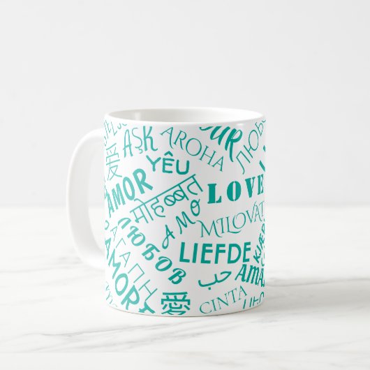 Liefde Tekst Koffie Mok Kies Kleur (Voorkant links)