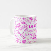 Liefde Tekst Koffie Mok Multi Taal Woord (Voorkant links)