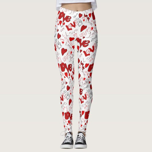 Liefde tekst kunst broek leggings (Voorkant)
