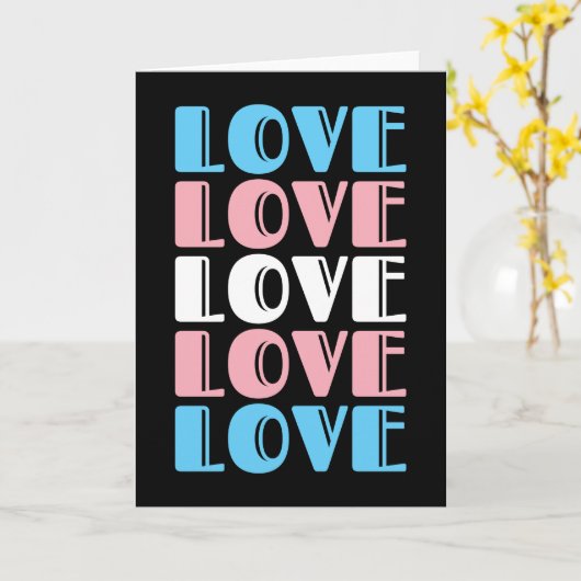Liefde tekst LGBTQ Transgender Pride herhalen Kaart (Gele Bloem)