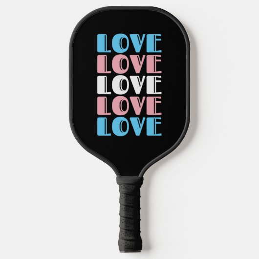 Liefde tekst LGBTQ Transgender Pride herhalen Pickleball Paddle (Voorkant)