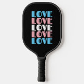 Liefde tekst LGBTQ Transgender Pride herhalen Pickleball Paddle (Achterkant)