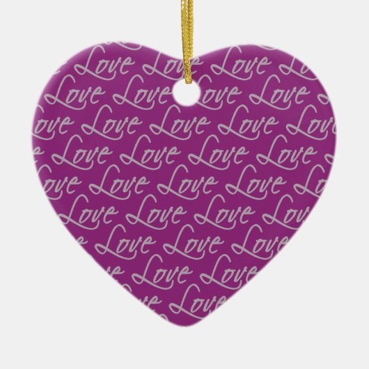Liefde tekst ornament, aanpassen keramisch ornament (Voorkant)