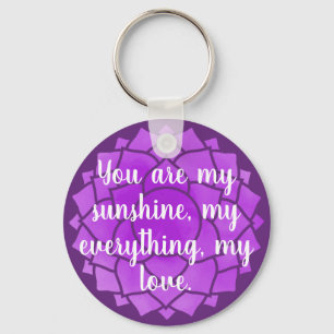 Liefde Tekst Paars Bloem Bloemen Chakra Reiki Yogo Sleutelhanger
