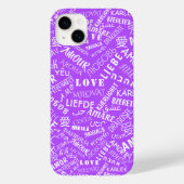 Liefde Tekst Paarse iPhone Case - Kies kleuren (Achterkant)