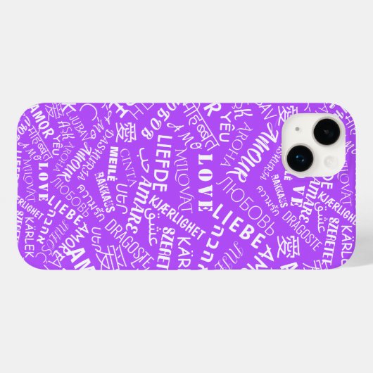 Liefde Tekst Paarse iPhone Case - Kies kleuren (Achterkant (horizontaal))