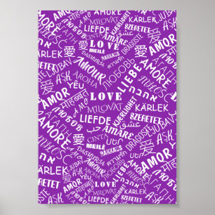 Liefde Tekst Poster Meertalig Woord - Jouw Kleuren