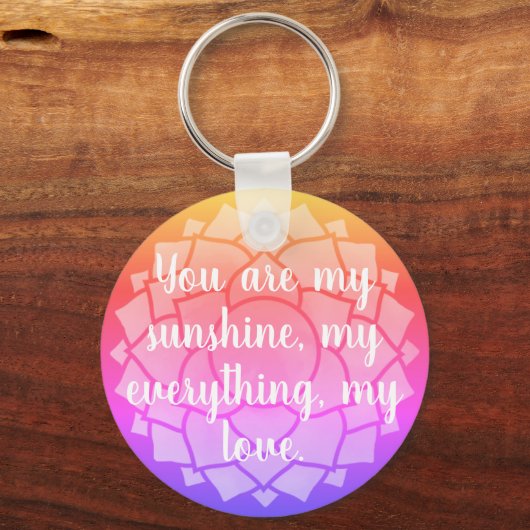 Liefde Tekst Regenboog Bloem Bloem Chakra Reiki Yo Sleutelhanger (Achterkant)