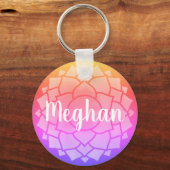 Liefde Tekst Regenboog Bloem Bloem Chakra Reiki Yo Sleutelhanger (Voorkant)