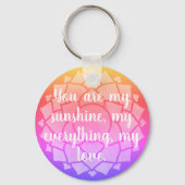 Liefde Tekst Regenboog Bloem Bloem Chakra Reiki Yo Sleutelhanger (Achterkant)