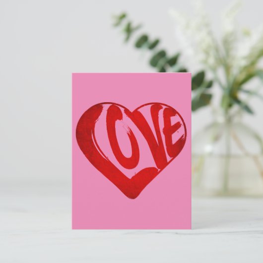 LIEFDE TEKST RODE TYPOGRAFIE VALENTIJNSDAG BRIEFKAART (Staand voorkant)