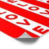 Liefde tekst rood en wit poster (Hoek)